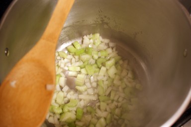 Sauteing Celery and Onion