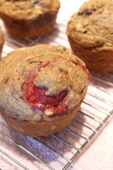 Whole Wheat Strawberry Banana Muffins SONY DSC