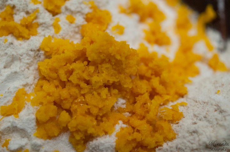 Orange zest and dry ingredients