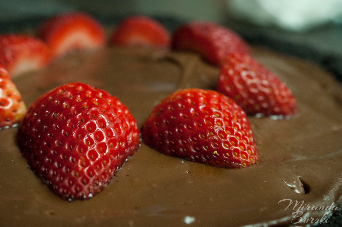 Strawberry and chocolate pie