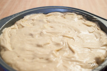 Apple Cake batter ready for the oven