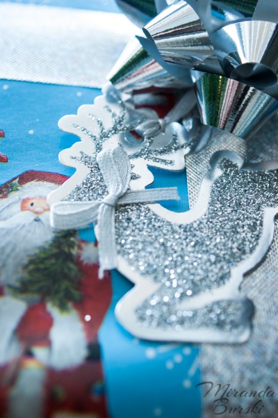 A reindeer tag on a present